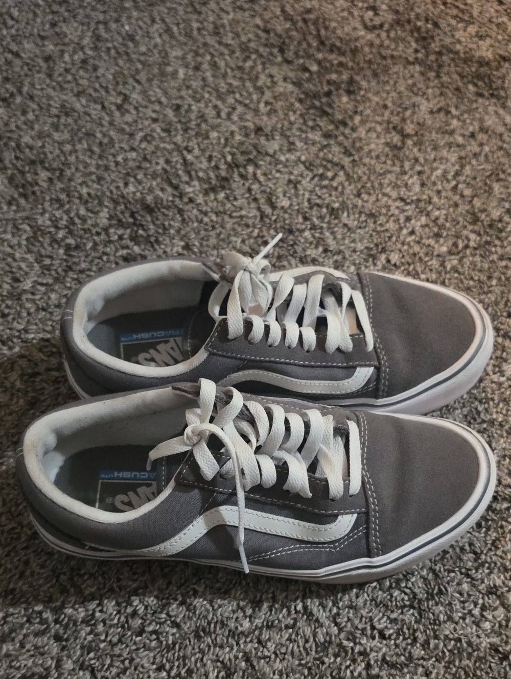 Vans Classic Old Skool Gray and White Low-Top Sneakers